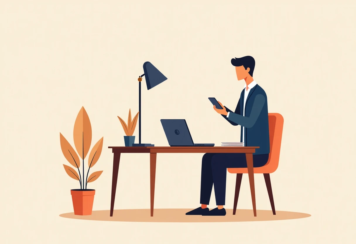 Professional reviewing loan offers