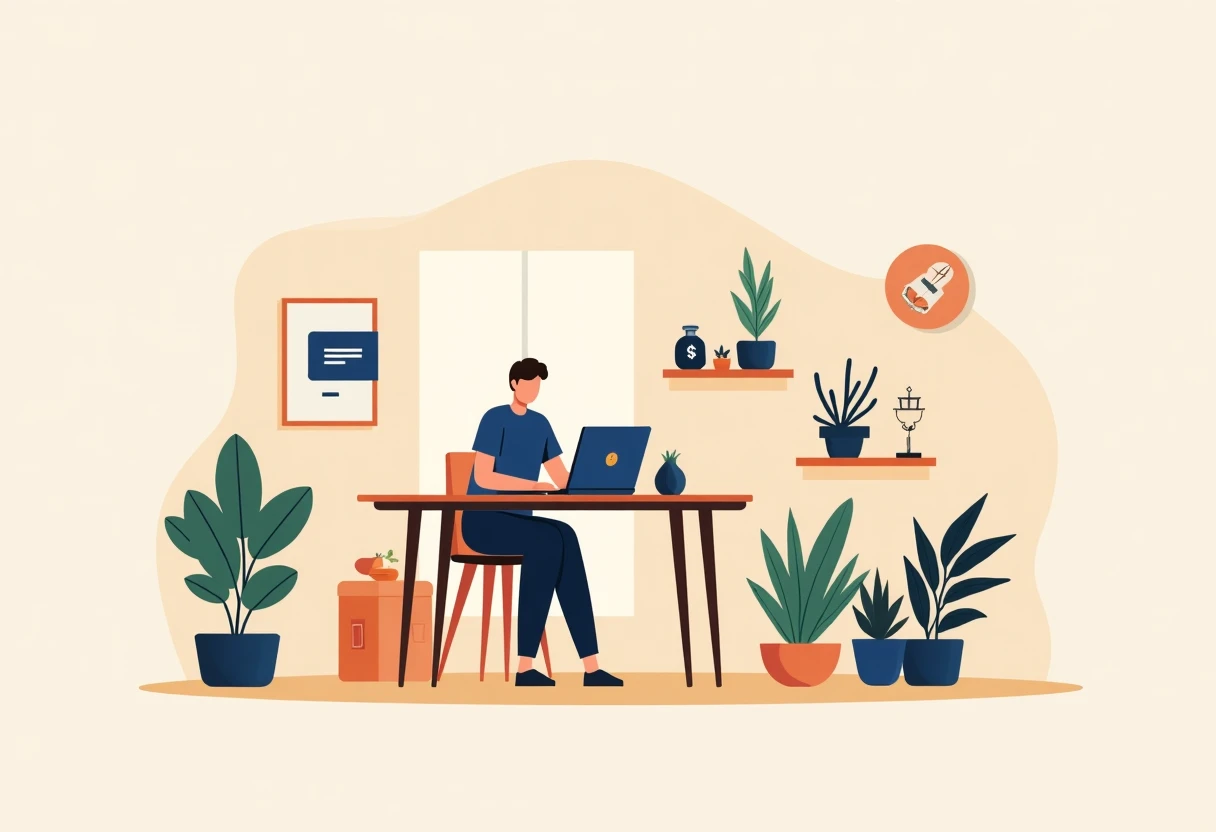 Freelancer reviewing loan options